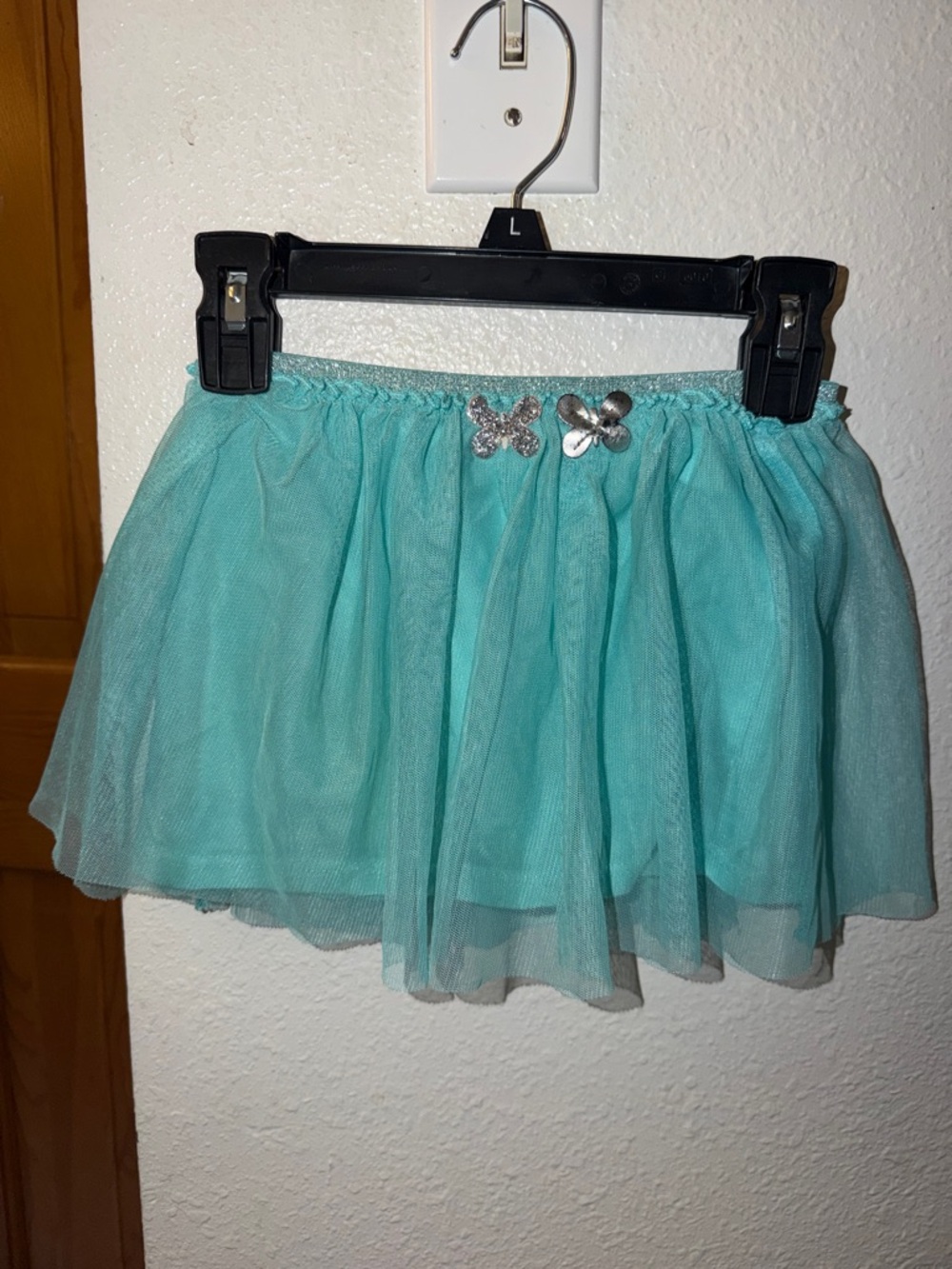 Garanimals Teal Tulle Skirt with Silver Flower Accents